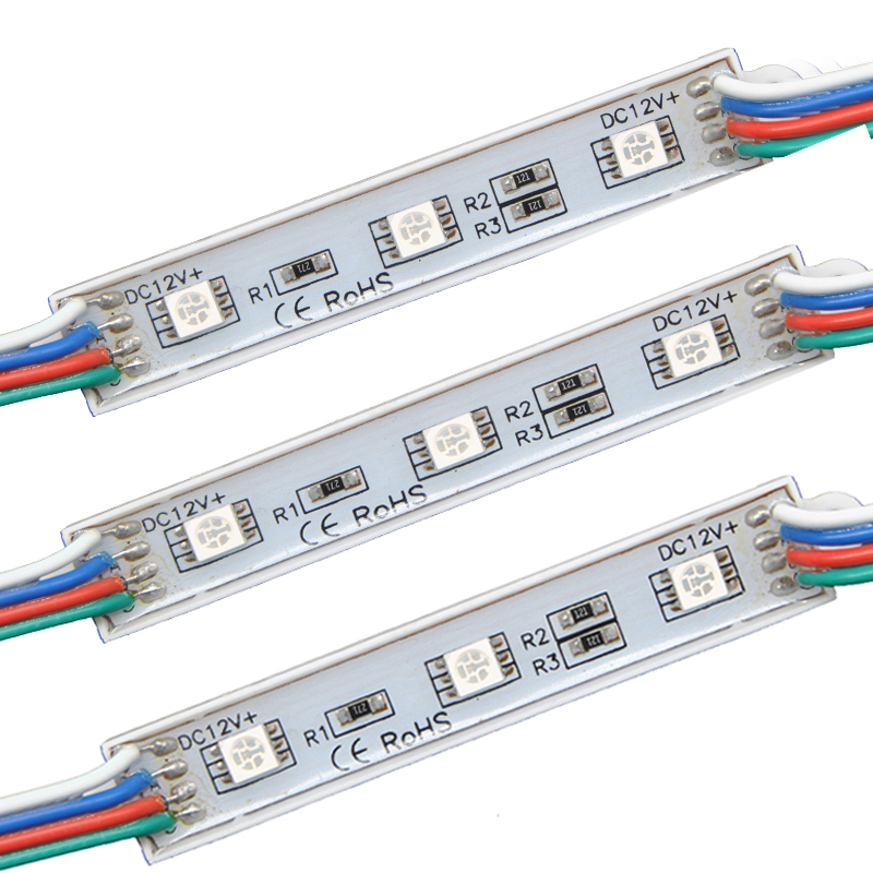 Світлодіодний модуль SMD 5050, 3-led, 0.72Вт, RGB, 75мм