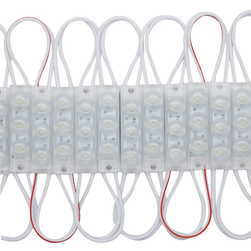 Світлодіодний модуль 5730, 3-led, 1.2Вт, 6000K, 39мм, міні, лінза